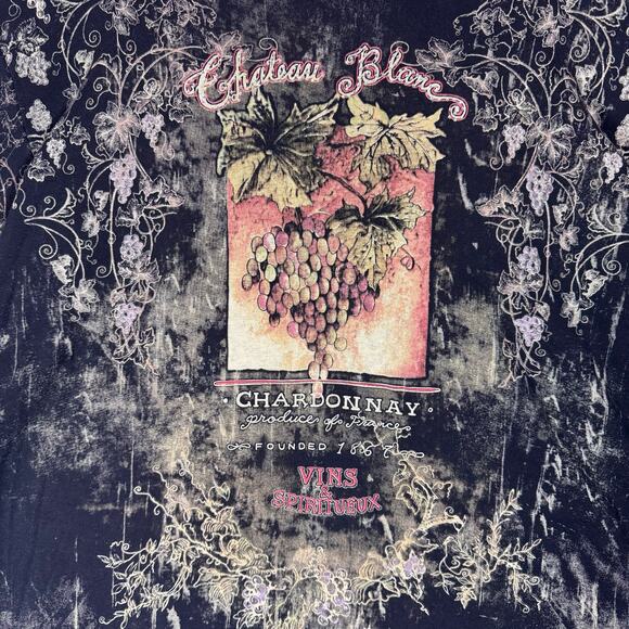 Vintage MONA LISA BRAND Chateau Blanc Chardonnay Shirt 3/4 Sleeve Plus Size 2X - Picture 4 of 6